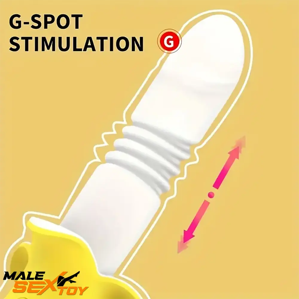 7.59in Banana Thrusting Vibrating Silicone Soft Dildo For Prostate Clit Male Sex Toy