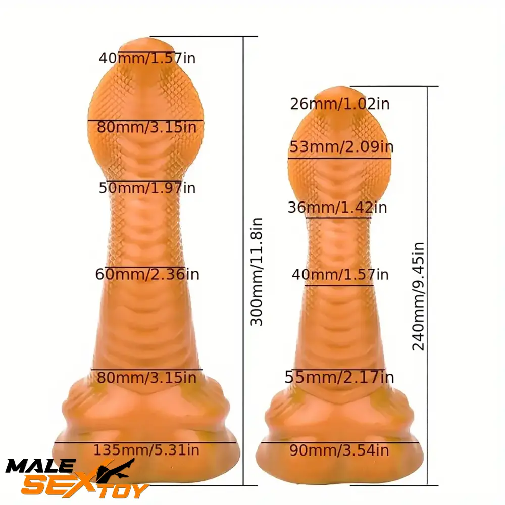 9.45in 11.8in Fantasy Animal Snake Cock Silicone Soft Dildo For Clit Male Sex Toy