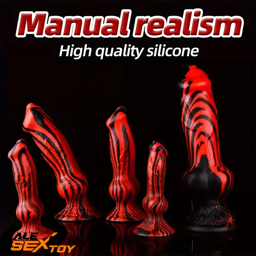 7.24in 7.51in 9.84in 10.62in 12.99in Animal Dog Silicone Soft Dildo Male Sex Toy