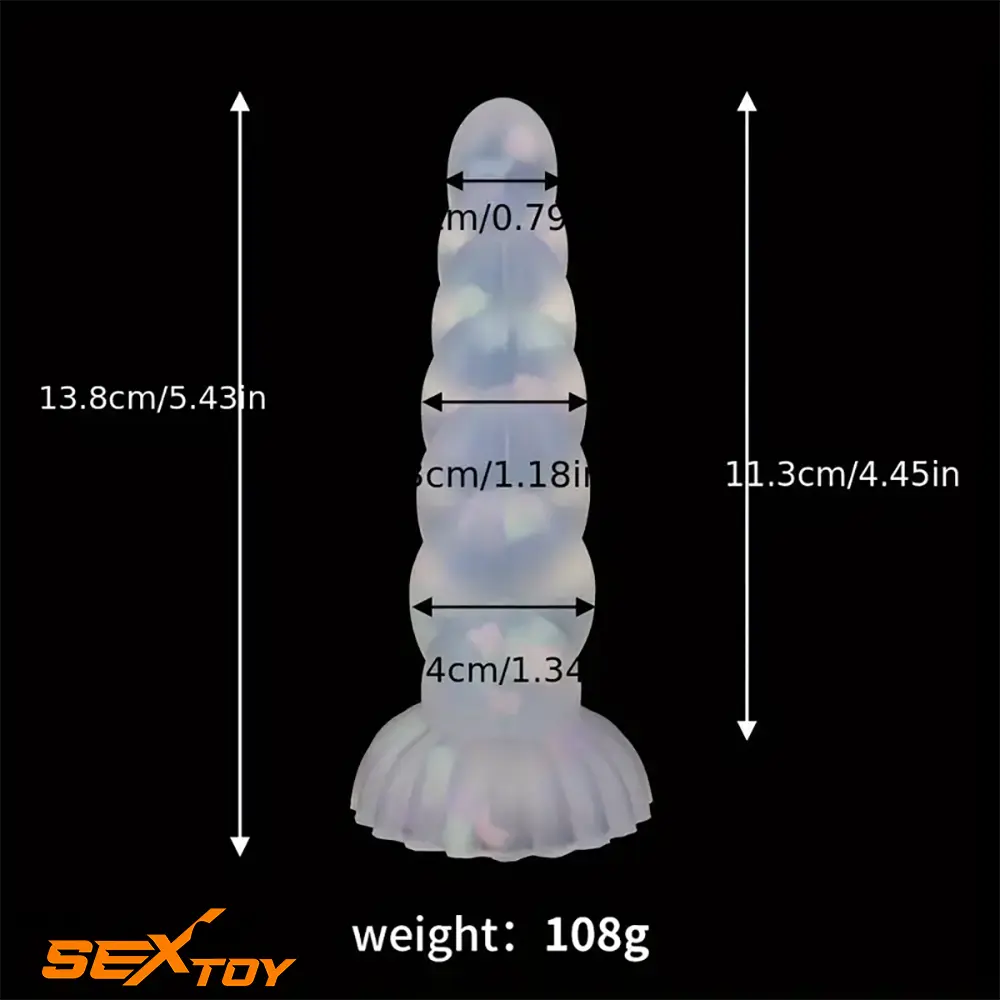 5.43in 8.86in Big Lifelike Jelly Glowing Dildo With Sucker Sex Toy Male Sex Toy