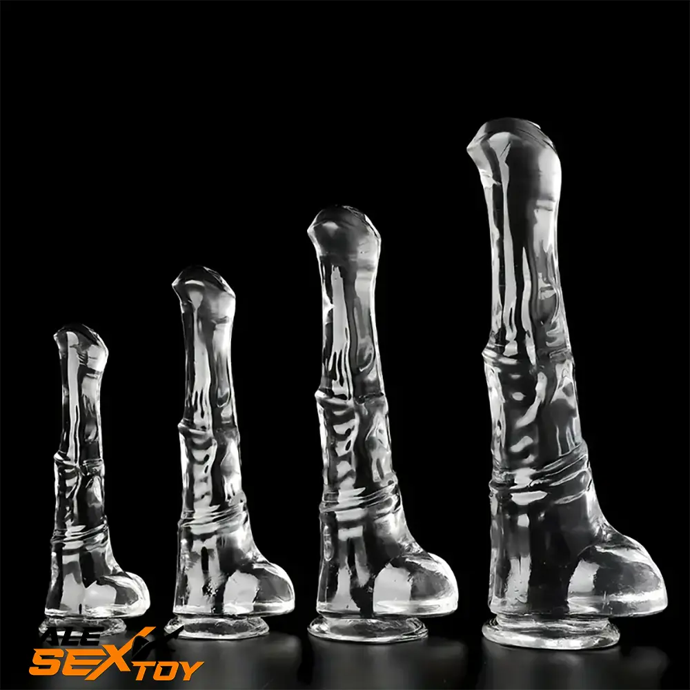 9.45in 11.42in 13.19in 15.75in Clear Large Horse Cock Dildo For Clit Male Sex Toy