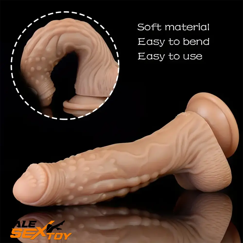 7.67in Silicone Fantasy Soft Dildo For G-Spot Anal Stimulation Female Toy Male Sex Toy