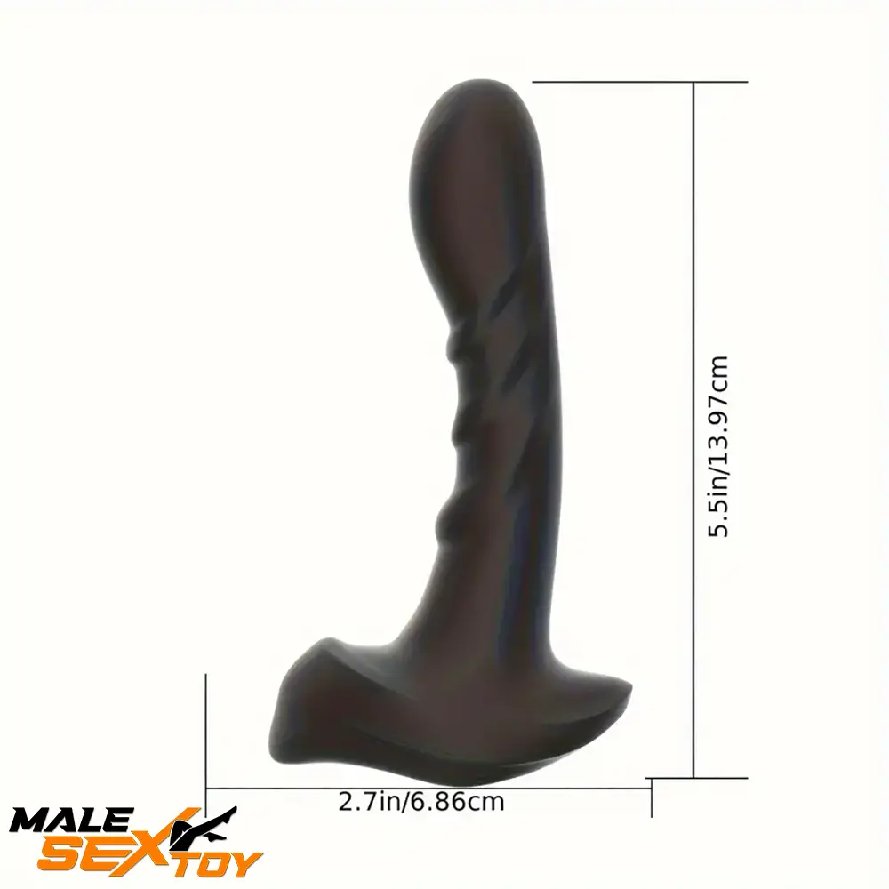 5.5in Unisex Silicone Soft Vibrating Remote Dildo For Anal Simulation Male Sex Toy