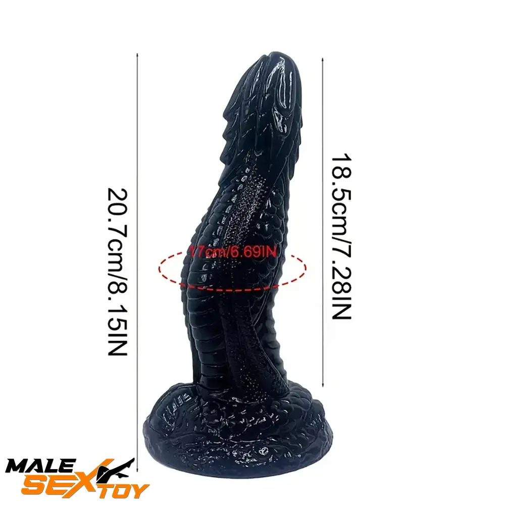 8.15in Silicone Dragon Large Soft Black Dildo For Women Masturbation Male Sex Toy