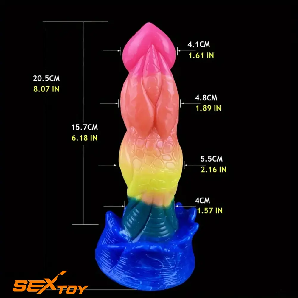 8.07in Silicone Fantasy Monster Big Soft Dildo For G-Spot Masturbation Male Sex Toy