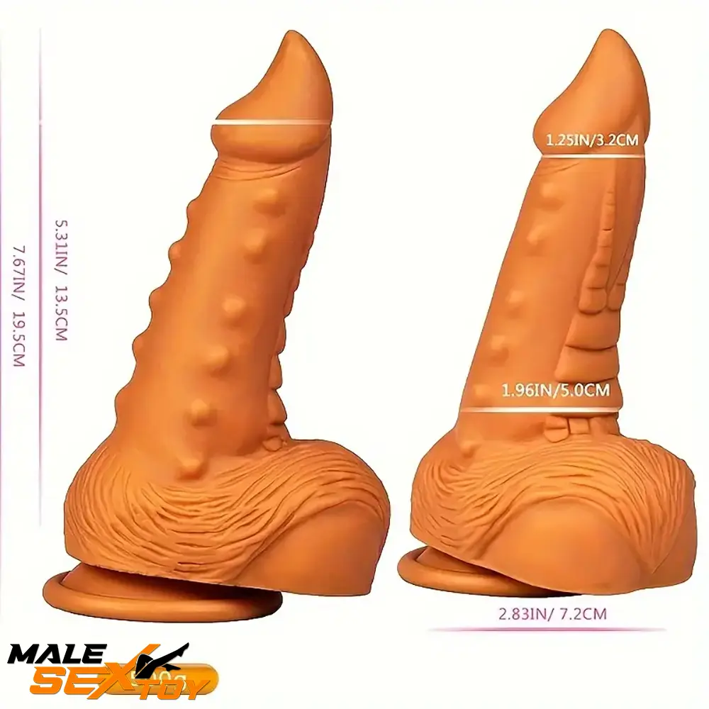 7.67in Sharp Head Spiked Silicone Soft Dildo For G-Spot Female Love Male Sex Toy