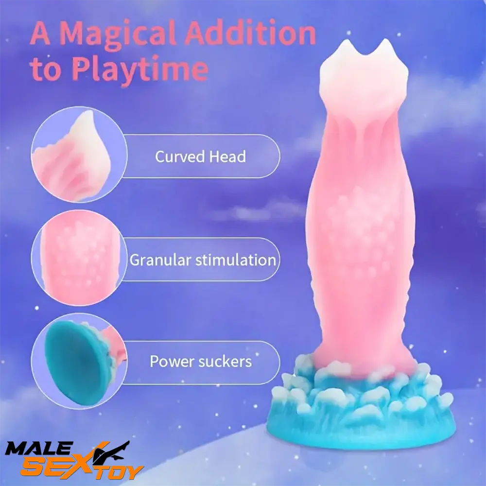 7.59in Lifelike Silicone Soft Luminous Monster Female Dildo For Expansion Male Sex Toy