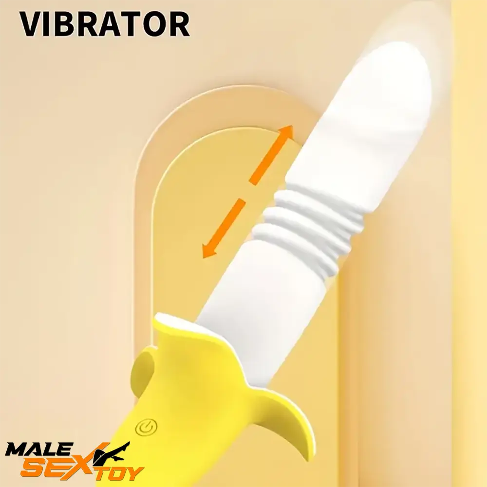 7.59in Banana Thrusting Vibrating Silicone Soft Dildo For Prostate Clit Male Sex Toy