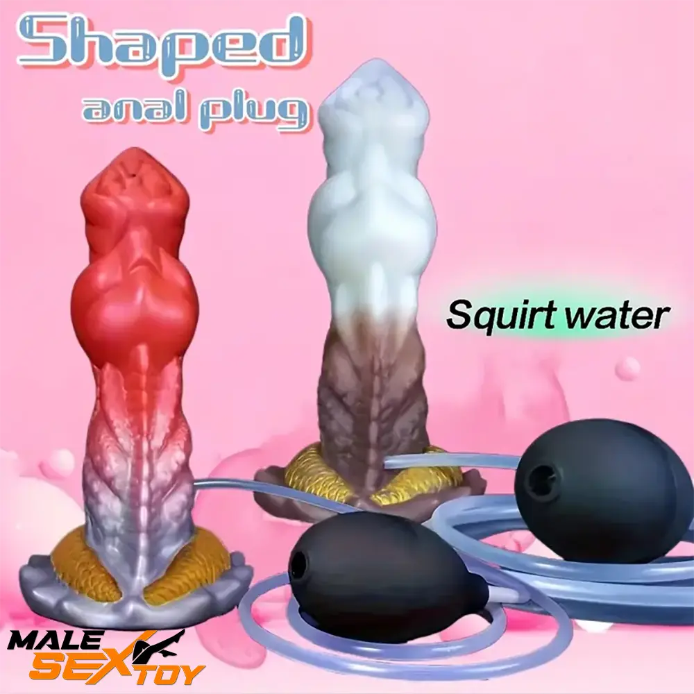 7.87in Lifelike Silicone Soft Monster Squirting Dildo For Anal Using Male Sex Toy