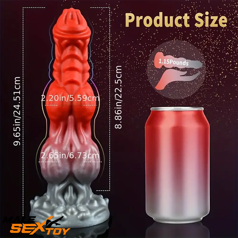 9.65in Lifelike Silicone Soft Glowing Fantasy Dildo For Clit Expansion Male Sex Toy