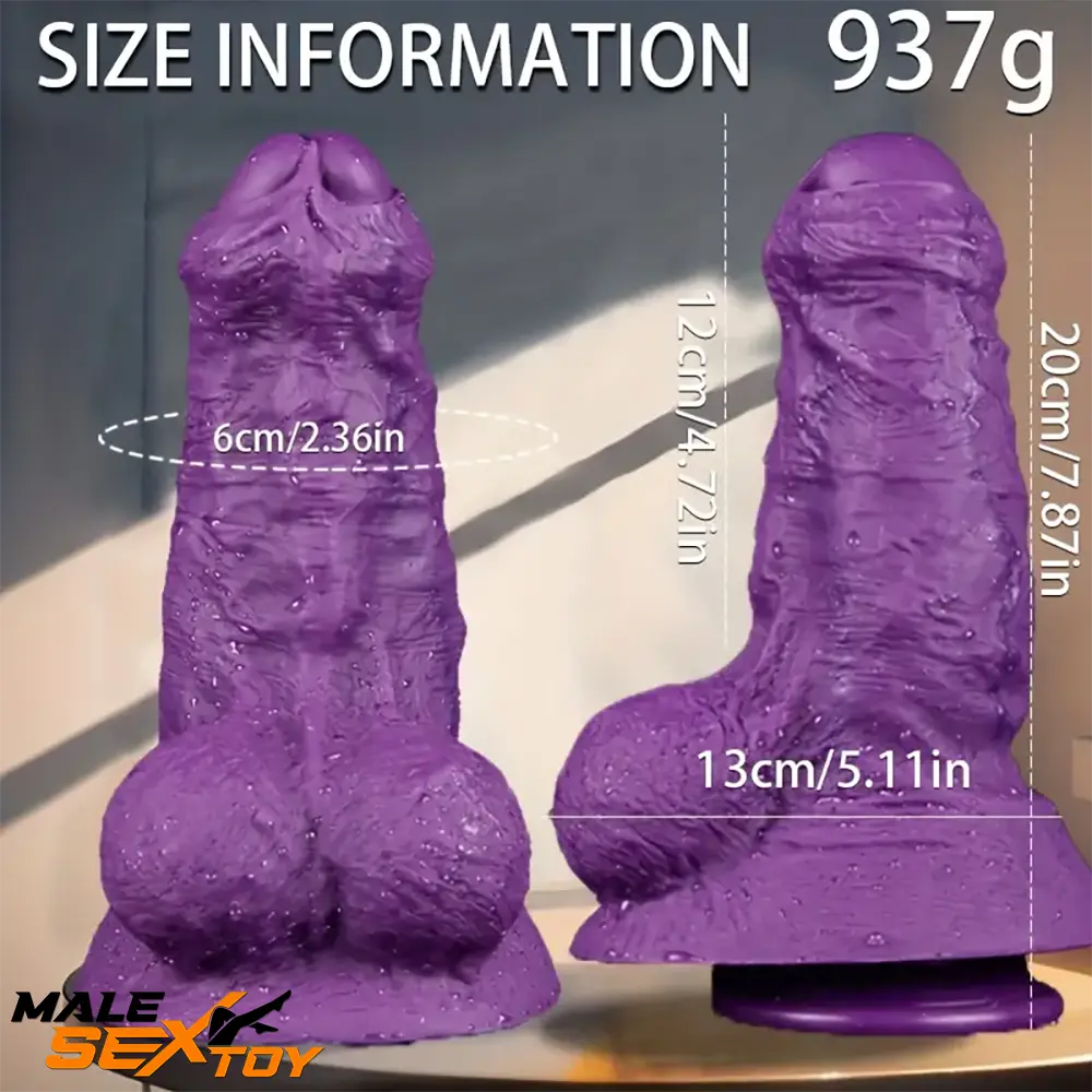 7.87in Lifelike Thick Silicone Soft Dildo For Anal Expansion Adult Sex Male Sex Toy