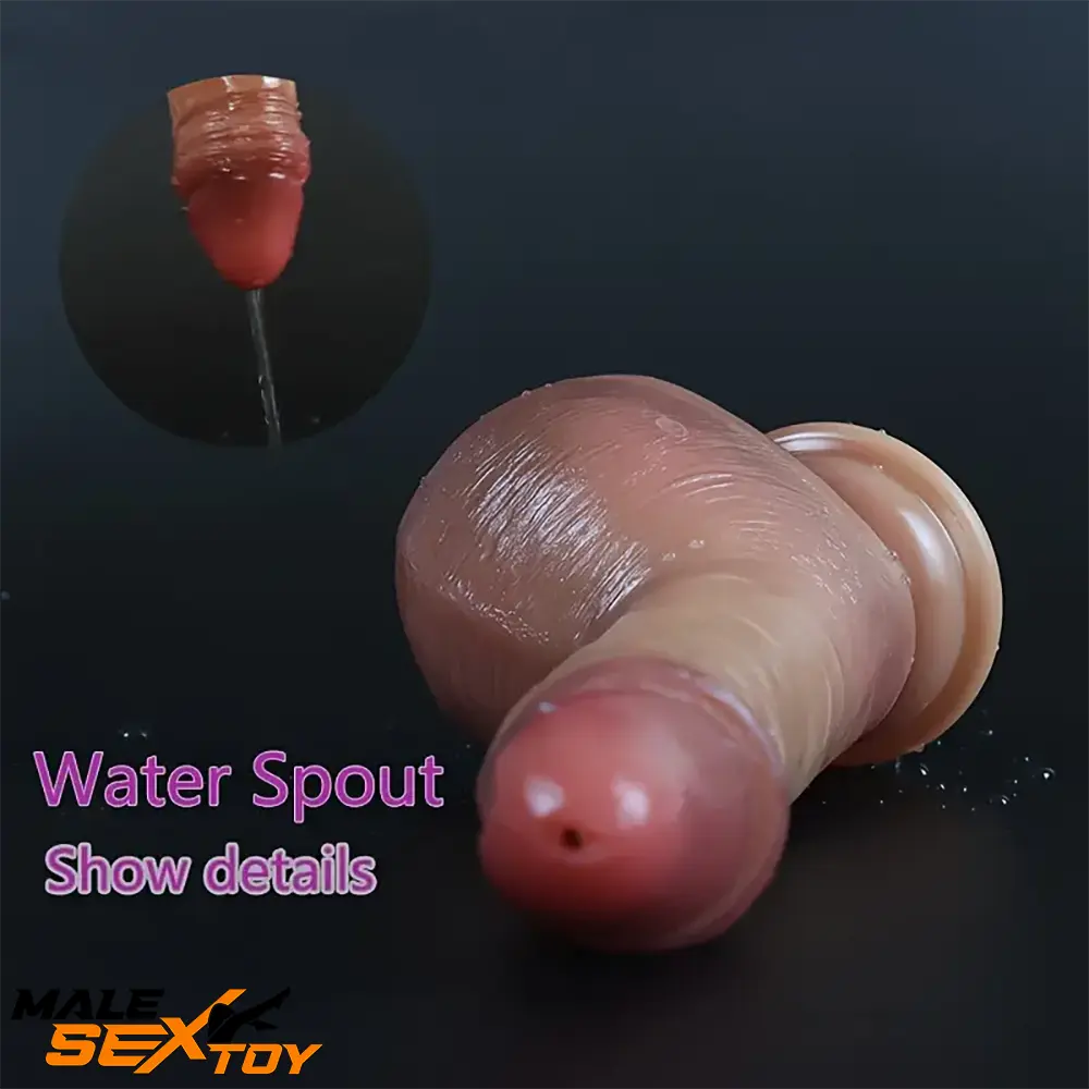 7.9in Real Squirting Silicone Soft Dildo For Women With Suction Cup Male Sex Toy