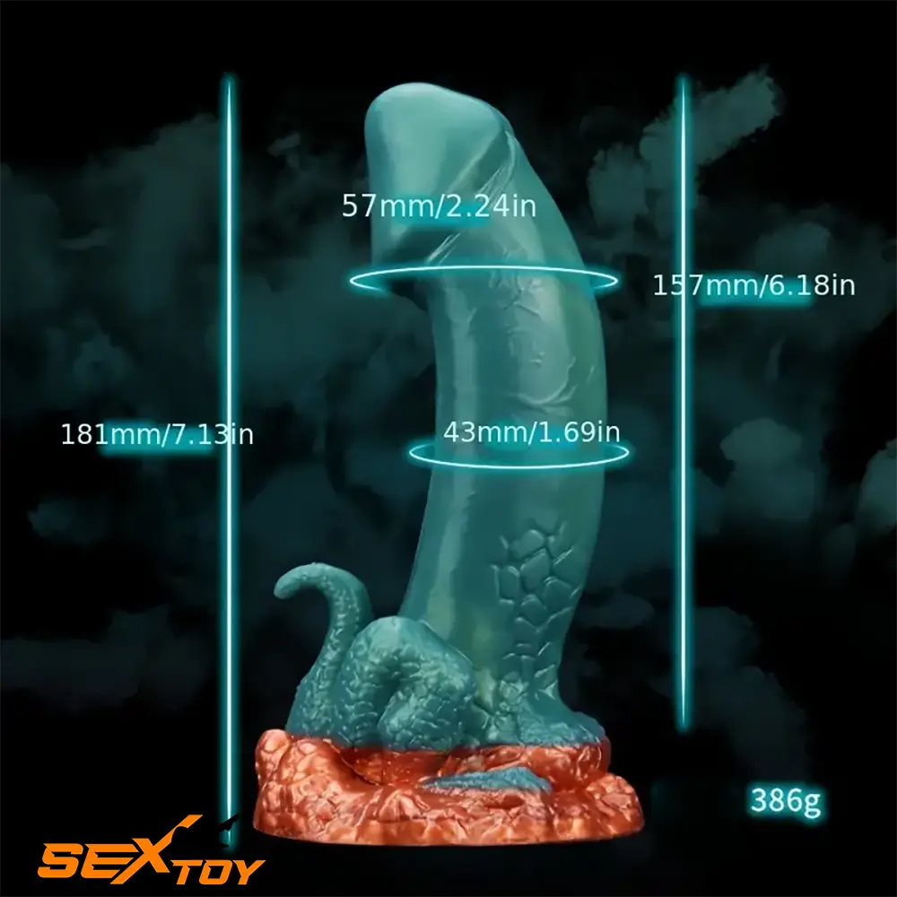 7.13in Dinosaur Monster Silicone Soft Dildo For Prostate Clit Massage Male Sex Toy