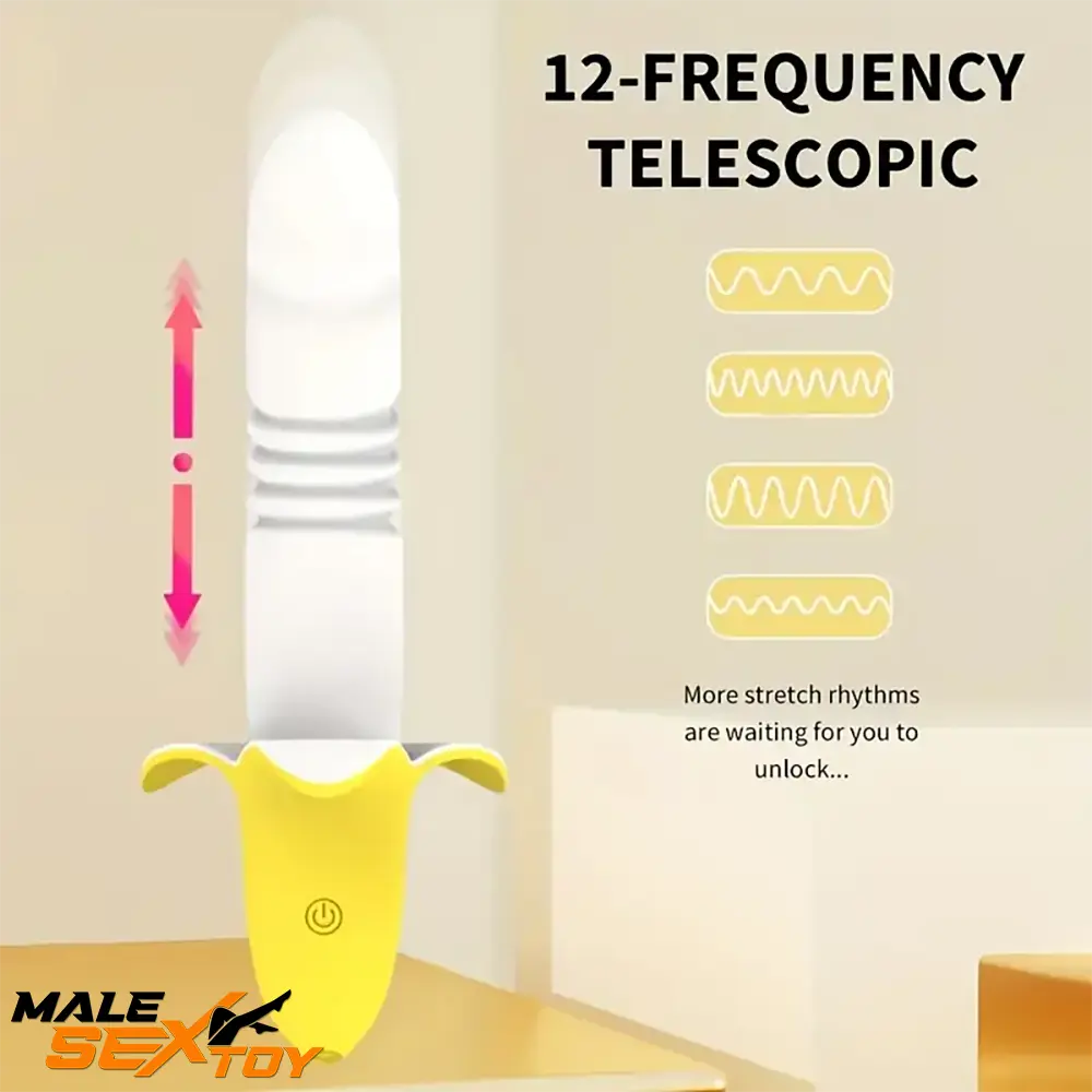 7.59in Banana Thrusting Vibrating Silicone Soft Dildo For Prostate Clit Male Sex Toy