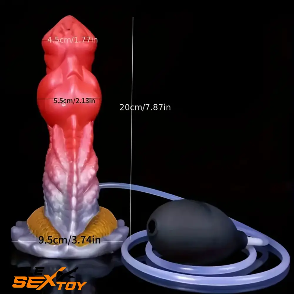 7.87in Lifelike Silicone Soft Monster Squirting Dildo For Anal Using Male Sex Toy