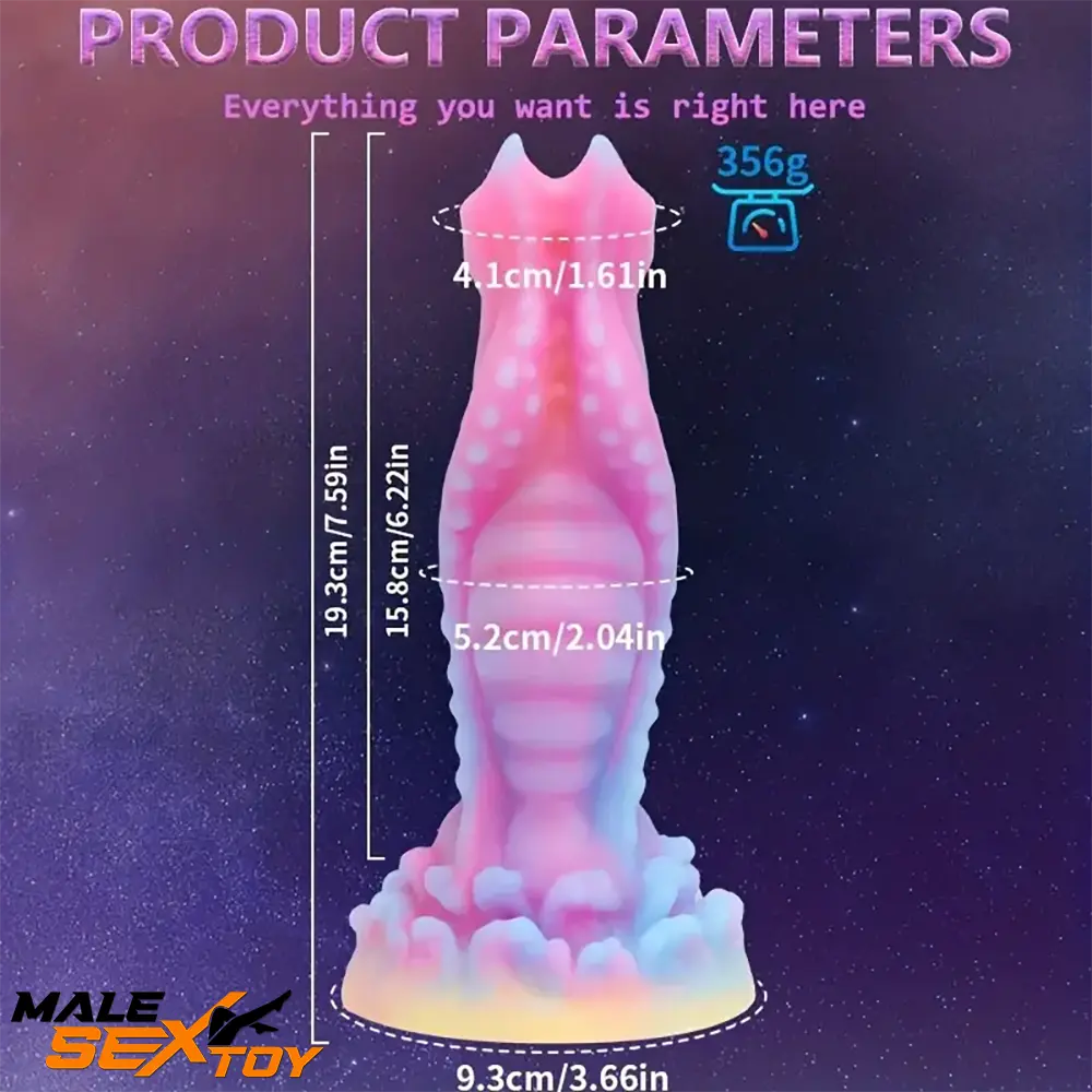 7.59in Lifelike Silicone Soft Luminous Monster Female Dildo For Expansion Male Sex Toy