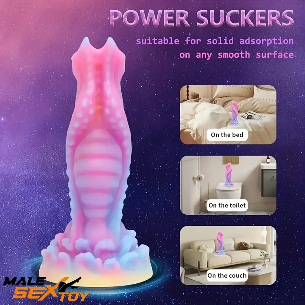 7.59in Lifelike Silicone Soft Luminous Monster Female Dildo For Expansion Male Sex Toy