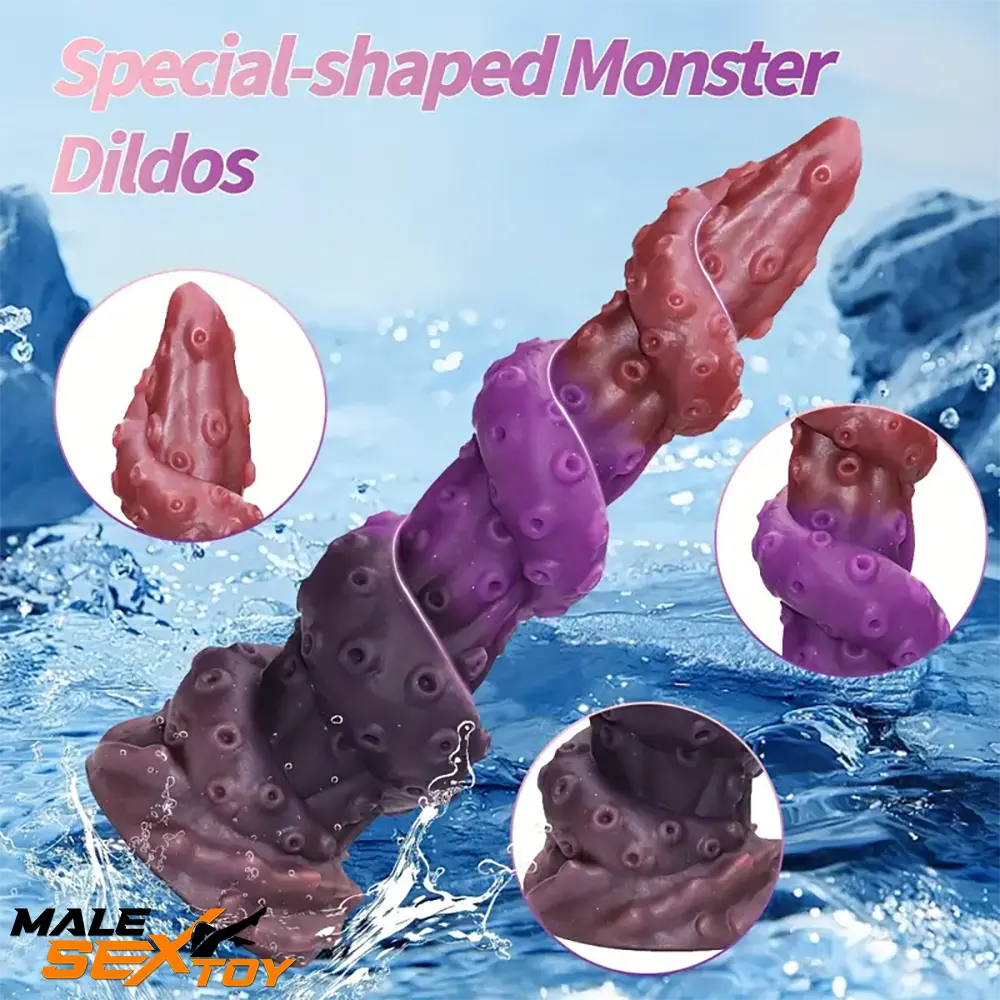 8.66in Silicone Monster Spiral Large Soft Dildo For Women Suction Cup Male Sex Toy