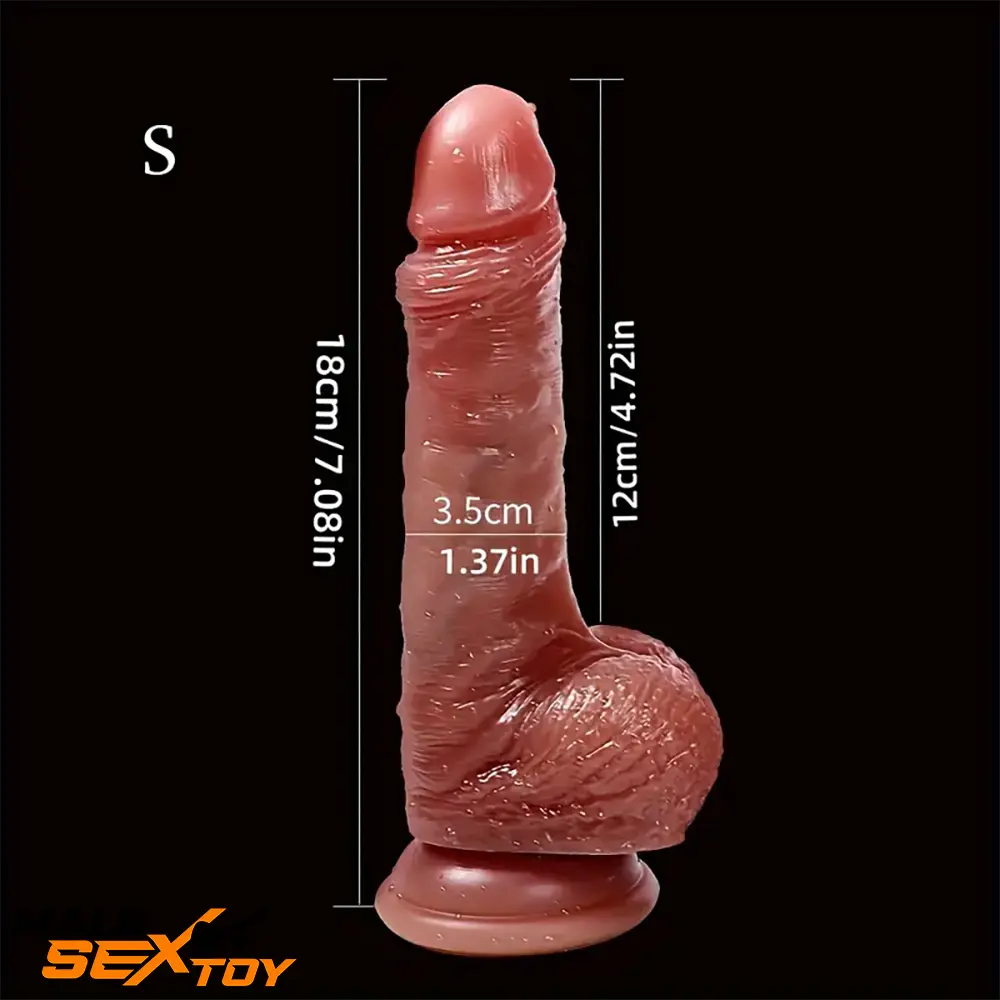 7.08in 8.27 Silicone Soft Cock Dildo For Clit Dilator With Sliding Skin Male Sex Toy