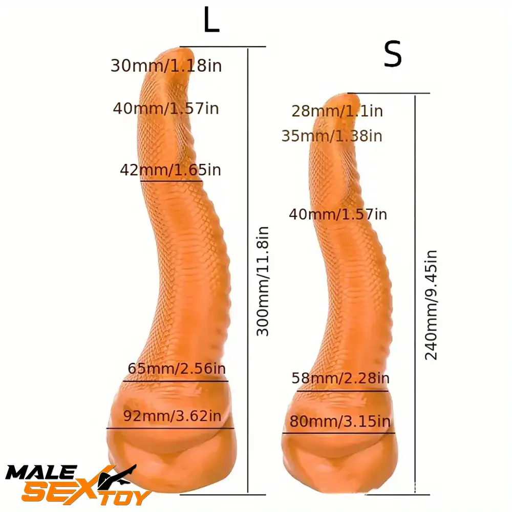 9.45in 11.8in Fantasy Animal Snake Cock Silicone Soft Dildo For Clit Male Sex Toy