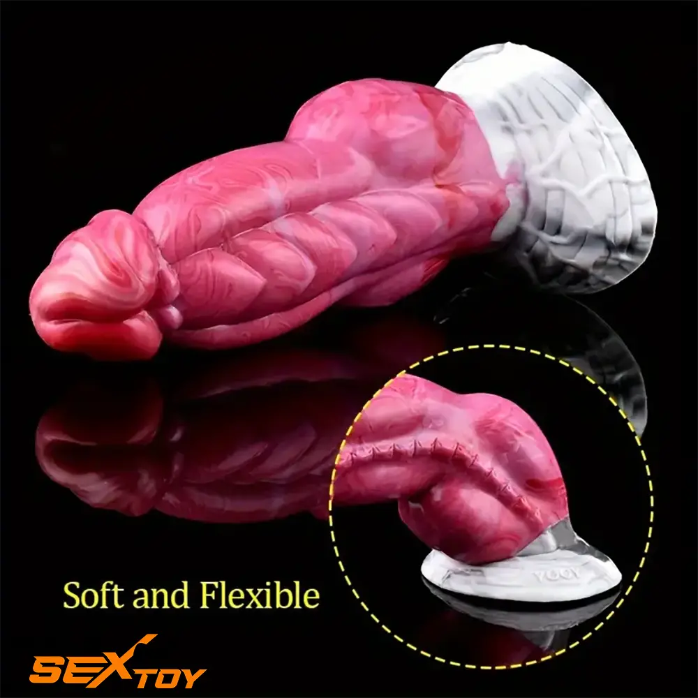 7.67in Fantasy Monster Silicone Soft Dildo For Female With Big Knot Male Sex Toy