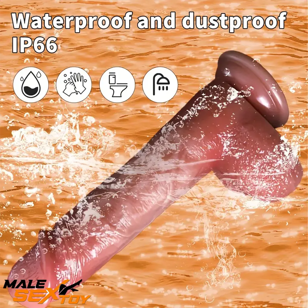 8.6in Vibrating Thrusting Big Silicone Soft Heated Dildo For Women Male Sex Toy