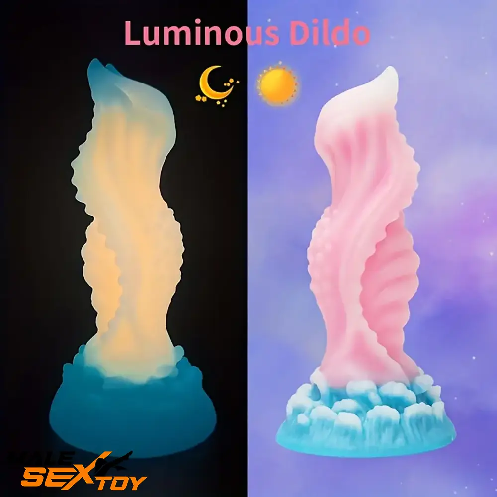 7.59in Lifelike Silicone Soft Luminous Monster Female Dildo For Expansion Male Sex Toy