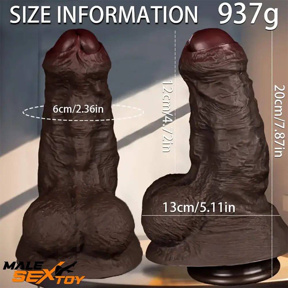 7.87in Lifelike Thick Silicone Soft Dildo For Anal Expansion Adult Sex Male Sex Toy