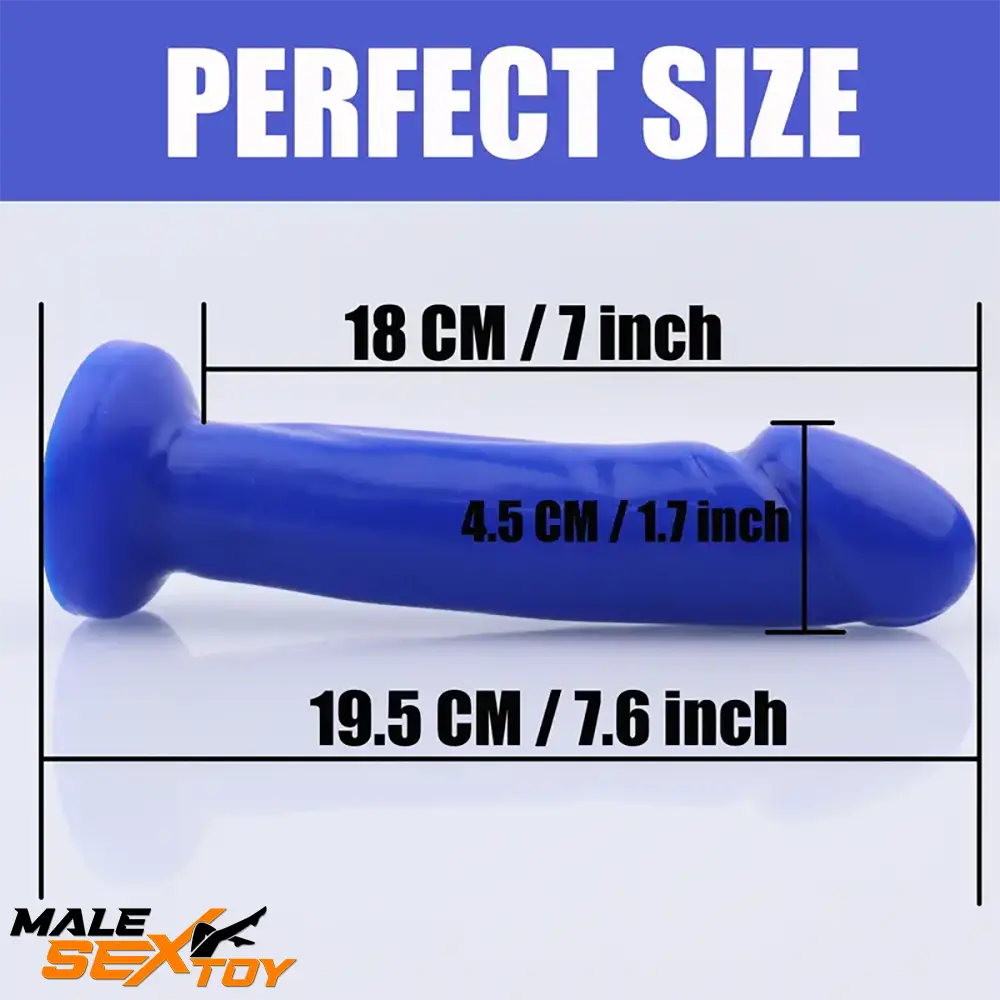 7.6in Body Safe Silicone Soft Suction Cup Dildo For Women Men Male Sex Toy