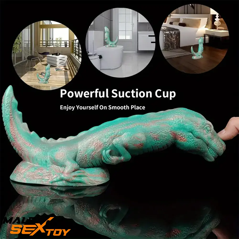 8.66in Fantasy Animal Dinosaur Monster Silicone Thick Soft Dildo Male Sex Toy