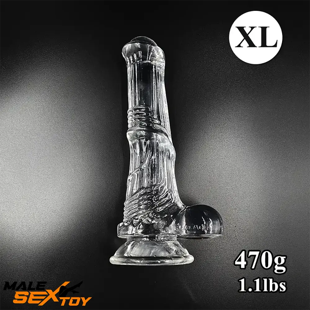 6.6in 7.8in 8.6in 9.8in Clear Black Horse Cock Dildo For G-Spot Clit Male Sex Toy