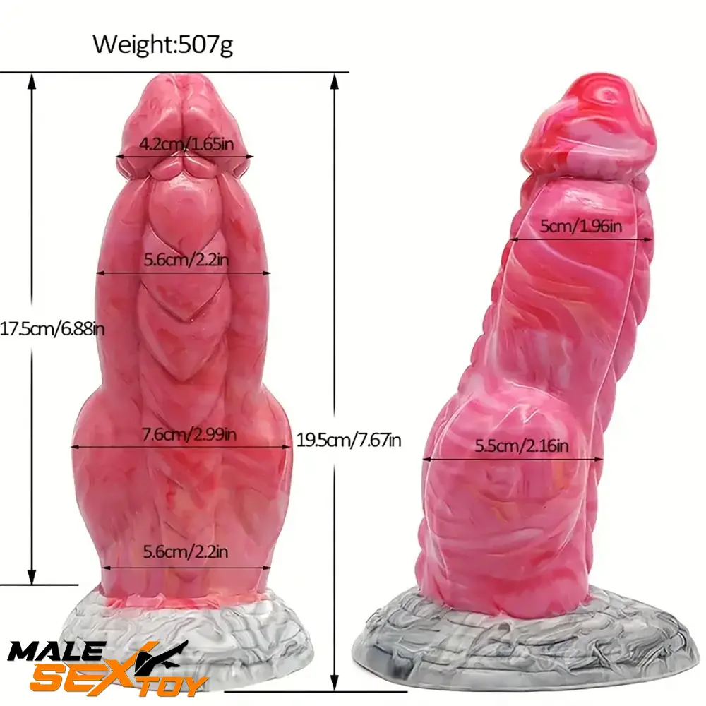 7.67in Fantasy Monster Silicone Soft Dildo For Female With Big Knot Male Sex Toy