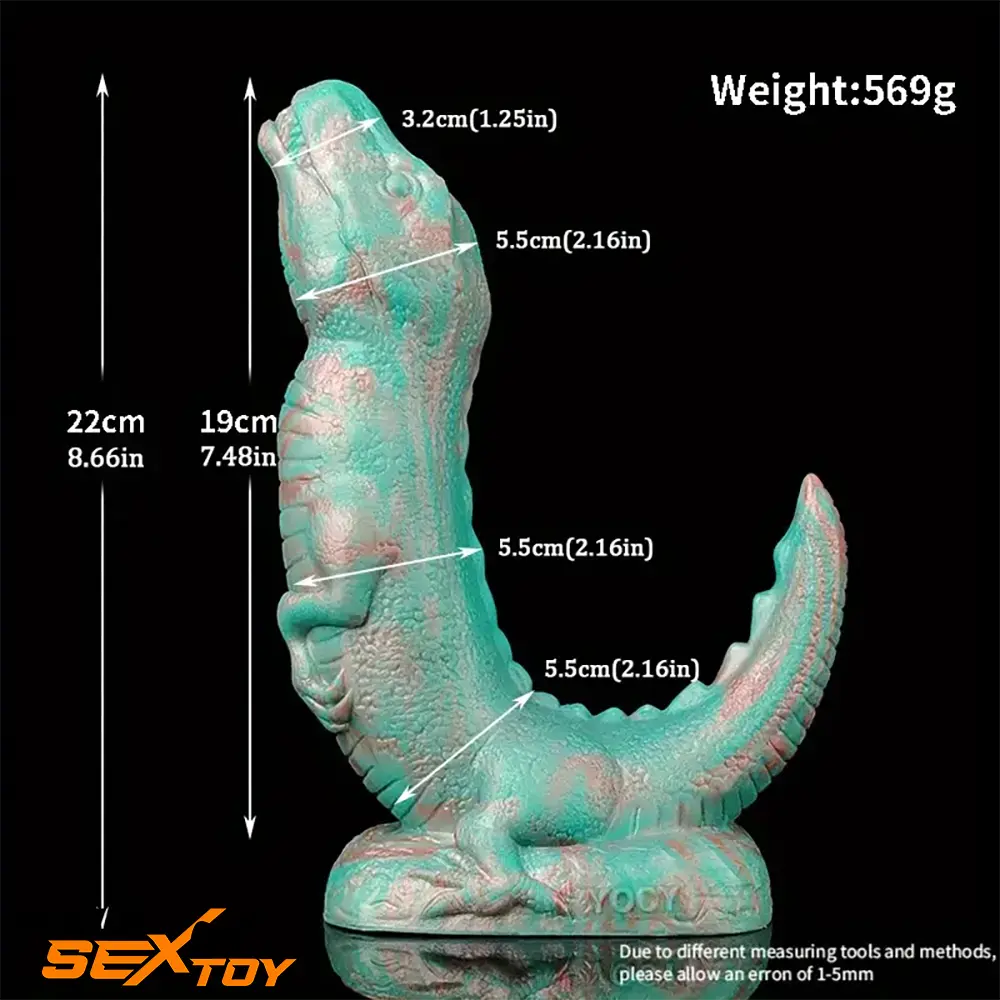 8.66in Fantasy Animal Dinosaur Monster Silicone Thick Soft Dildo Male Sex Toy