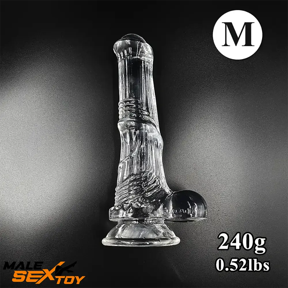 6.6in 7.8in 8.6in 9.8in Clear Black Horse Cock Dildo For G-Spot Clit Male Sex Toy