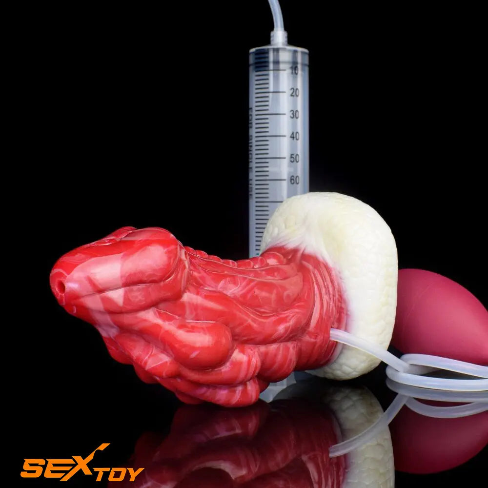 6.5in Fantasy Monster Silicone Thick Dragon Ejaculating Women Dildo Male Sex Toy