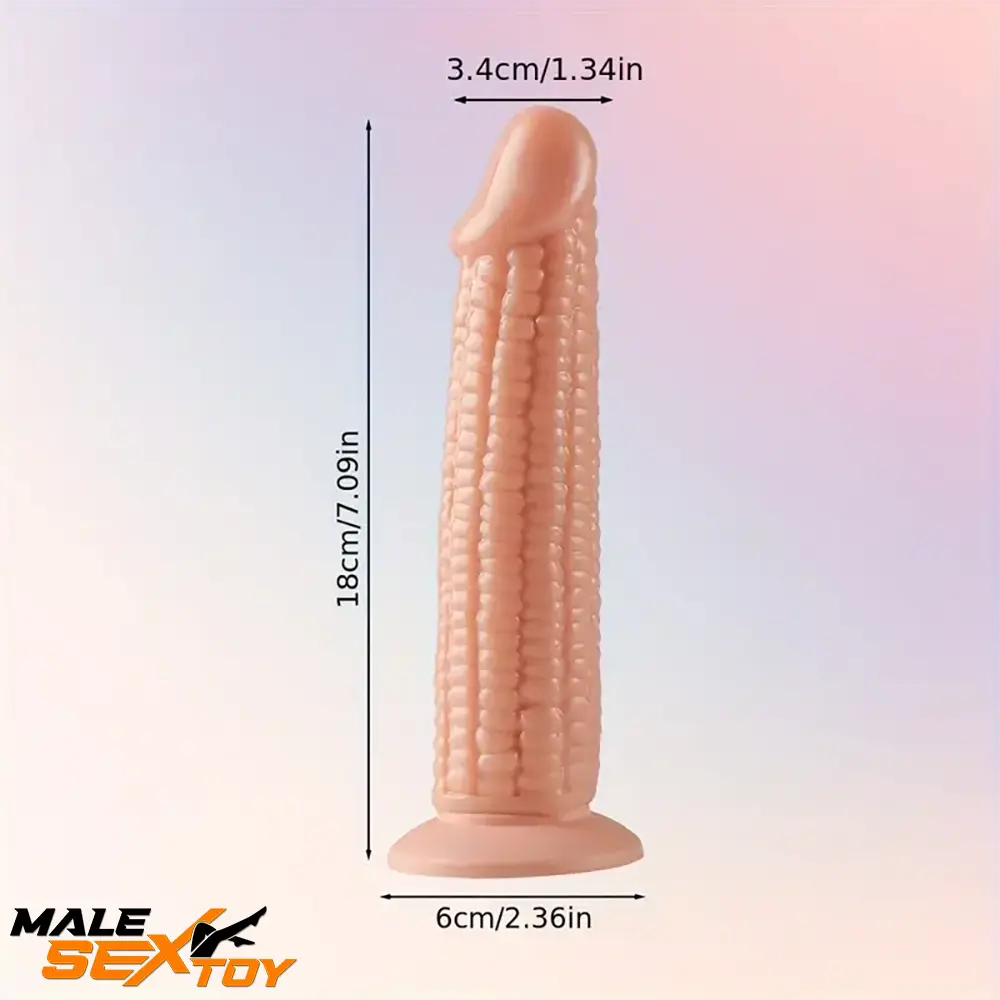 7.09in Real Vegetable Corn Dildo For Adults Vagina With Sucker Male Sex Toy
