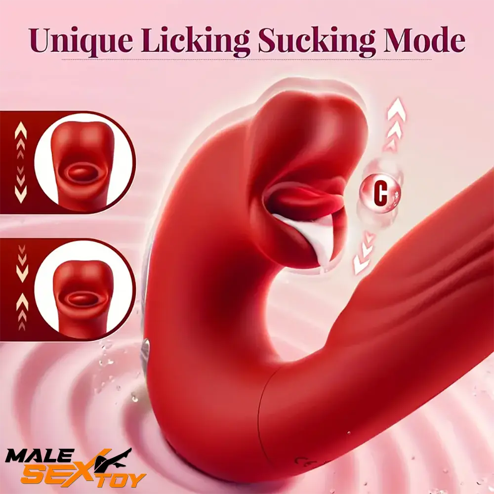 6.92in Dual Heads Automatic Thrusting Lucking Sucking Dildo Male Sex Toy
