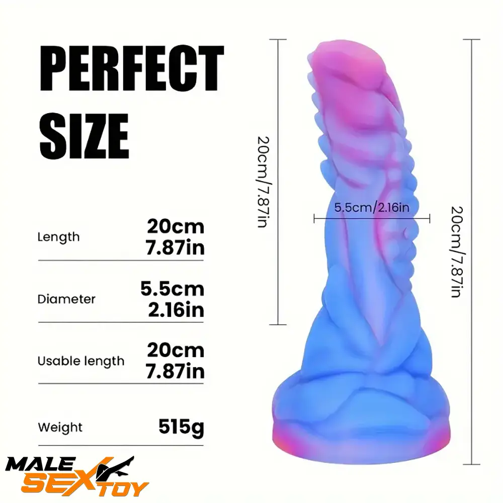 7.87in Fantasy Monster Silicone Soft Dildo External Anal Clit Opener Male Sex Toy