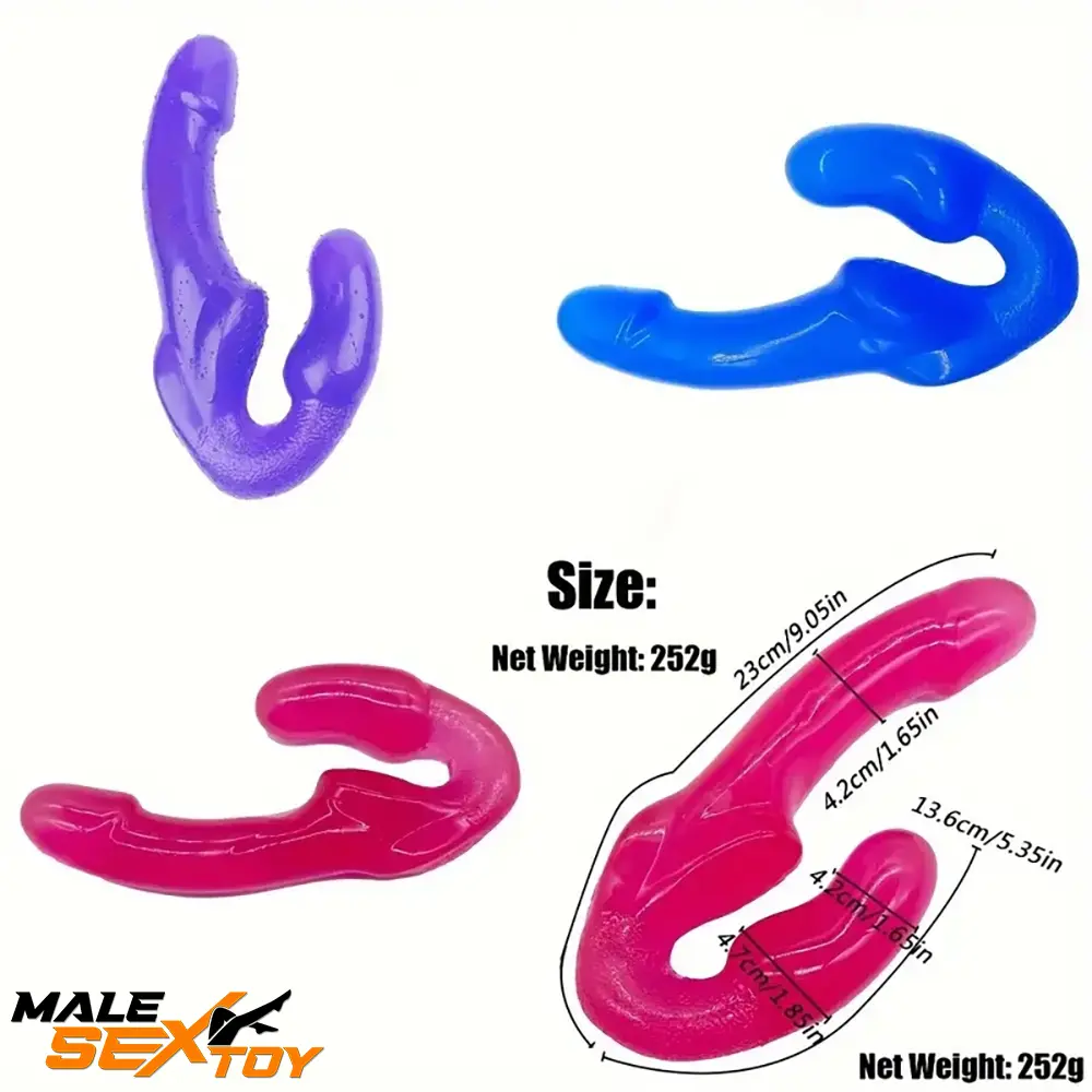 9.05in Dual Heads Strapless Strapon Dildo For Couples Lesbian Female Male Sex Toy