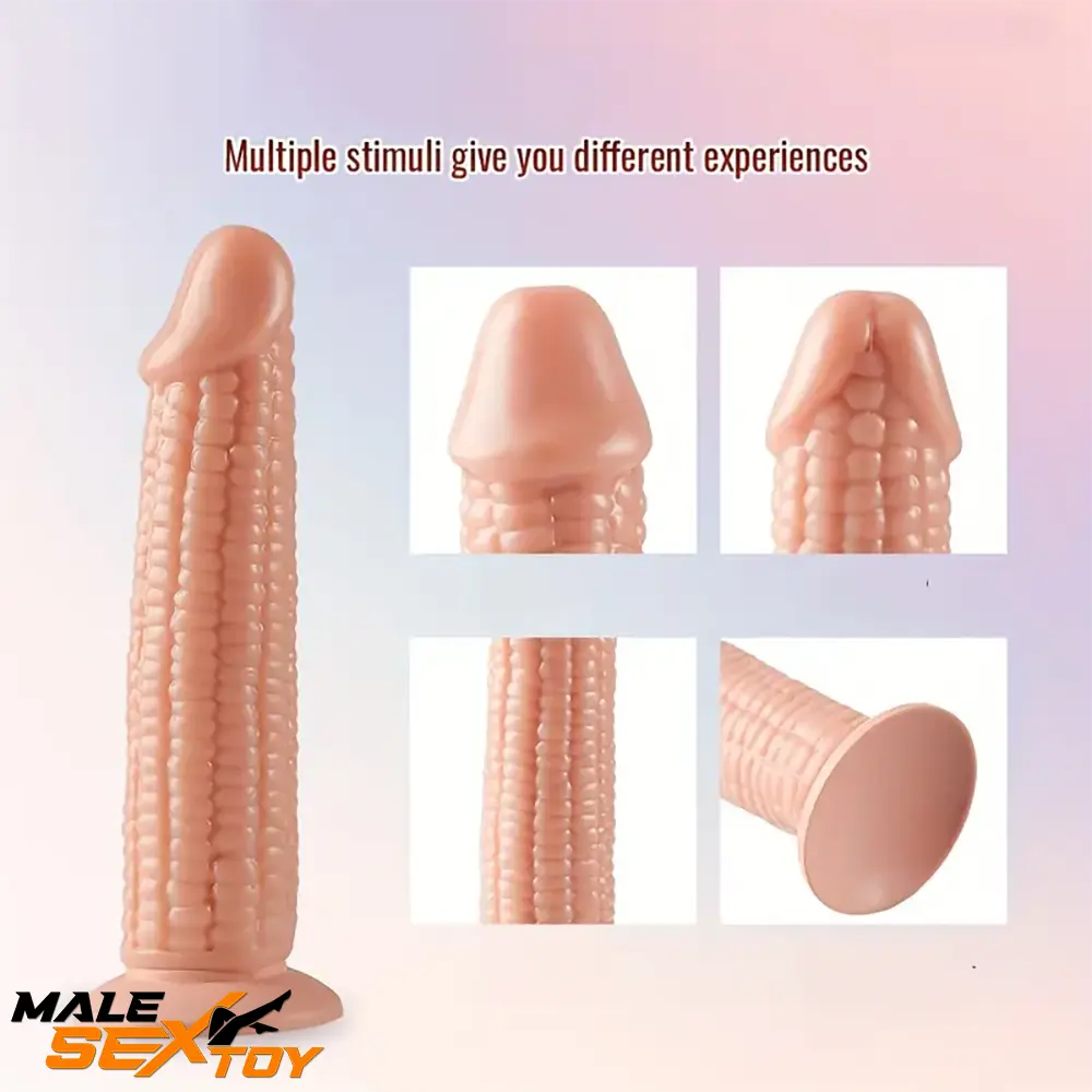 7.09in Real Vegetable Corn Dildo For Adults Vagina With Sucker Male Sex Toy