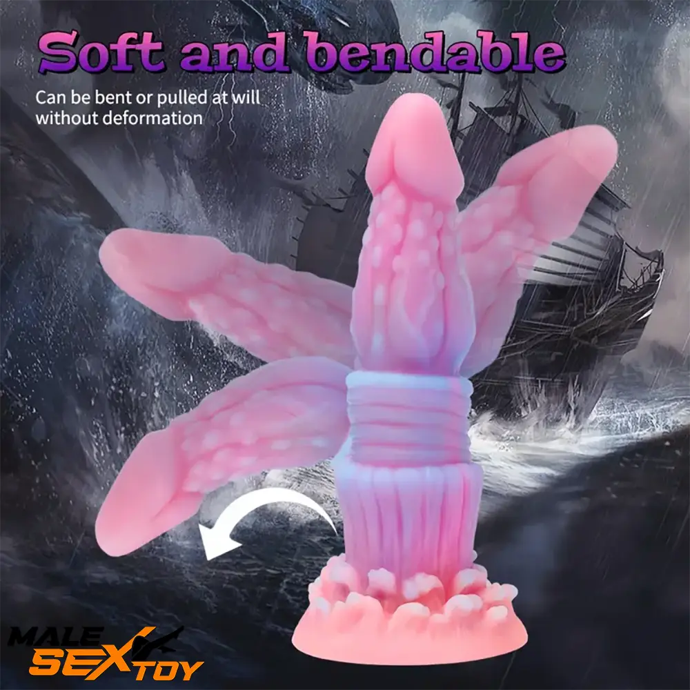8.46in Fantasy Luminous Monster Silicone Soft Dildo Clit Opener Male Sex Toy