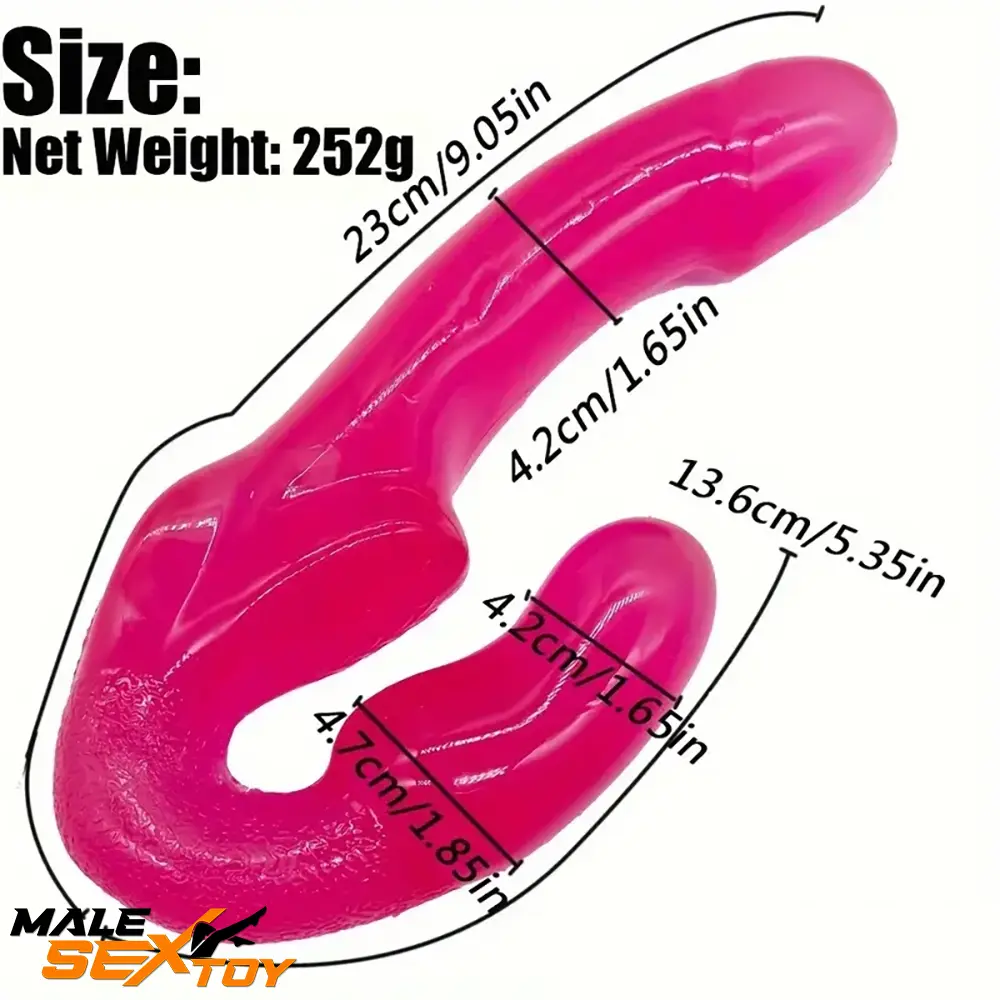 9.05in Dual Heads Strapless Strapon Dildo For Couples Lesbian Female Male Sex Toy
