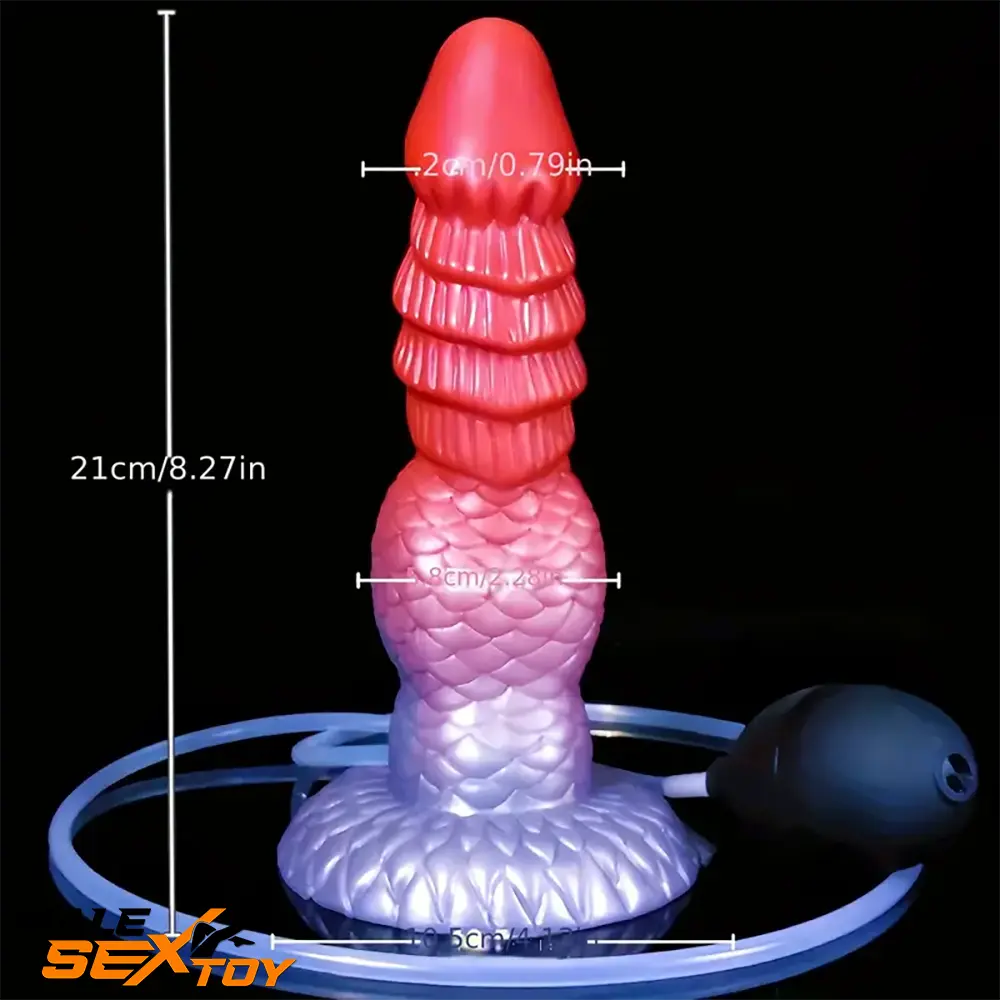 8.27in Fantasy Monster Squirting Dragon Masturbation Soft Dildo Male Sex Toy