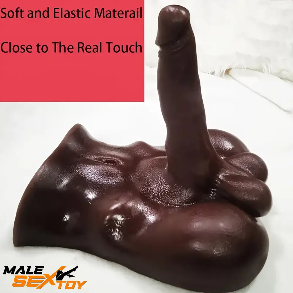 7.1in Silicone Flexible Dildo With TPE Sex Torso For Couples Clit Male Sex Toy