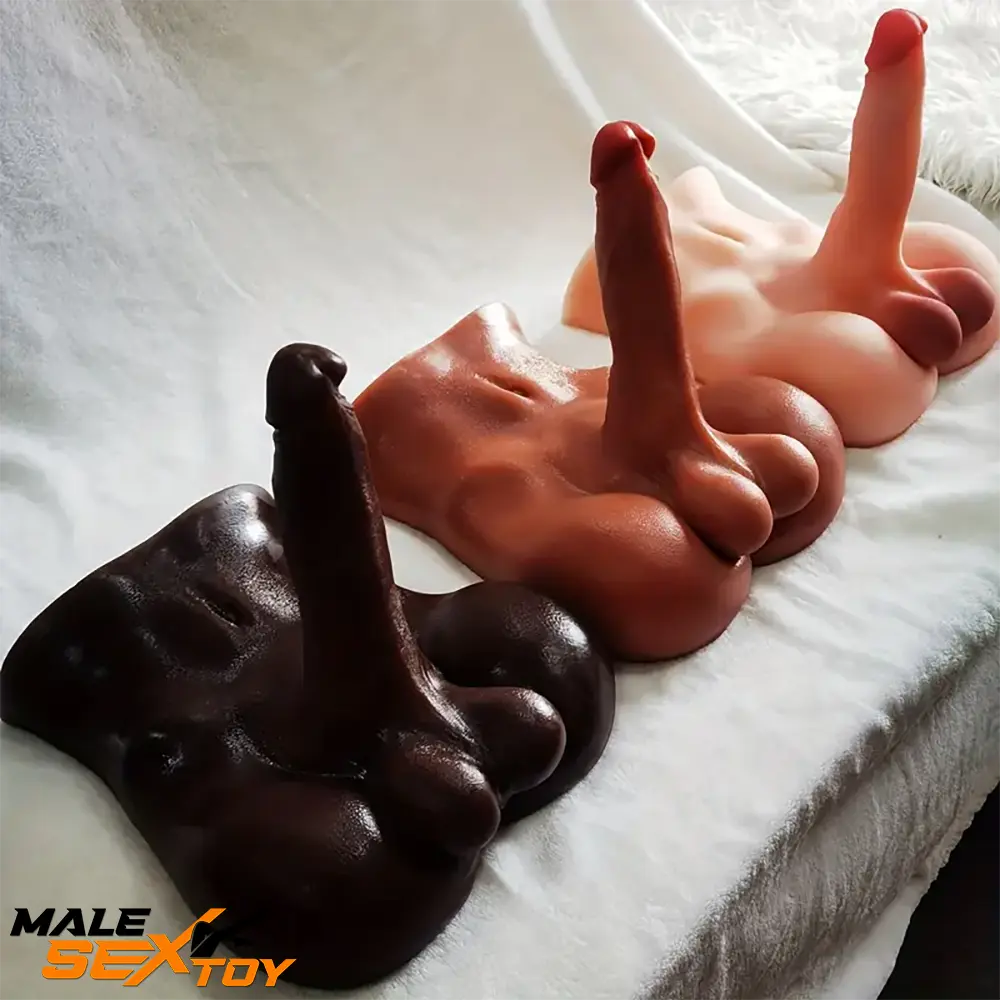 7.1in Silicone Flexible Dildo With TPE Sex Torso For Couples Clit Male Sex Toy