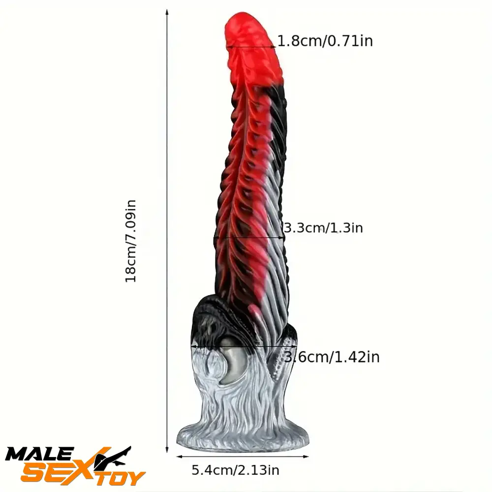 7.09in Silicone Flexible Monster Fantasy Dildo For Couples Female Male Sex Toy