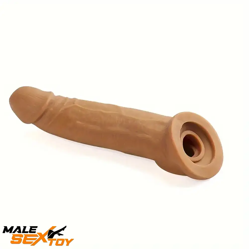 8.27in Lifelike Big Dildo Cock Sleeve For Penis Extension Masturbation Male Sex Toy