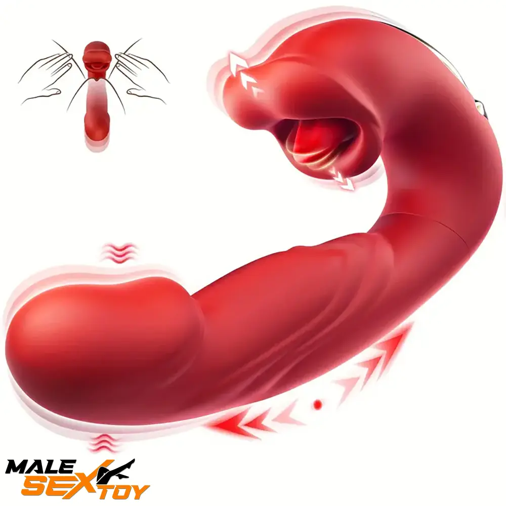 6.92in Dual Heads Automatic Thrusting Lucking Sucking Dildo Male Sex Toy