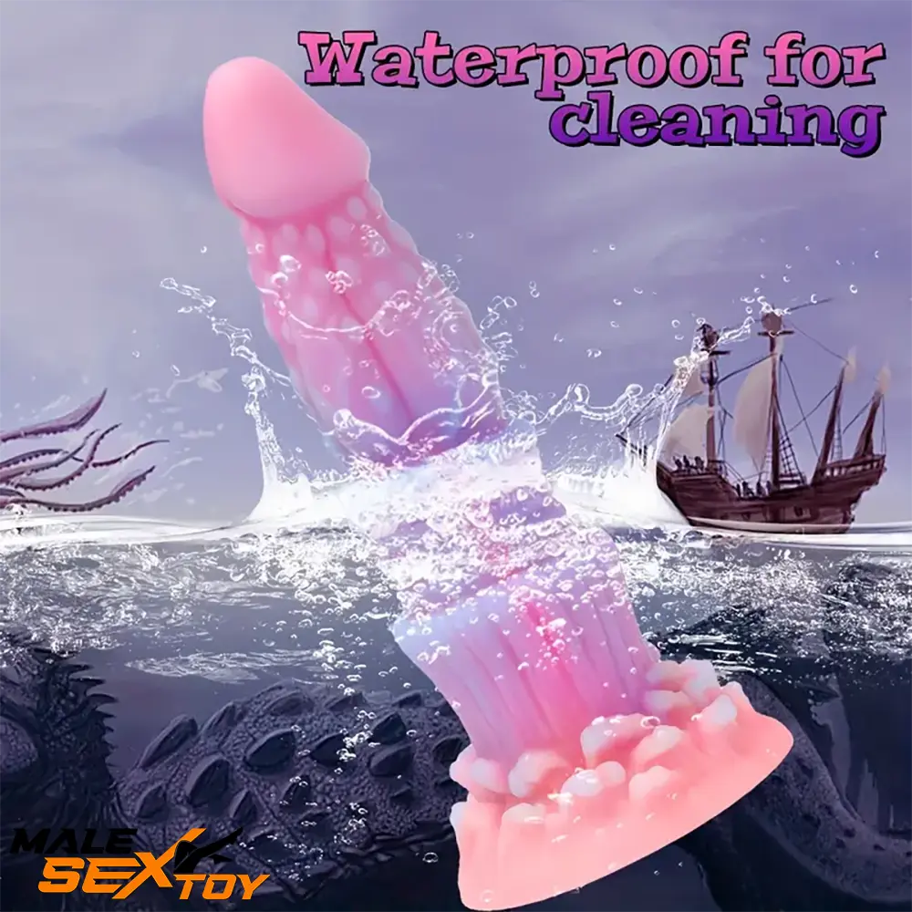 8.46in Fantasy Luminous Monster Silicone Soft Dildo Clit Opener Male Sex Toy