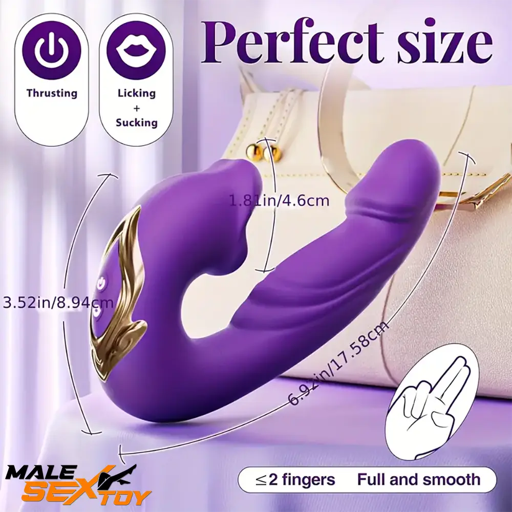 6.92in Dual Heads Automatic Thrusting Lucking Sucking Dildo Male Sex Toy